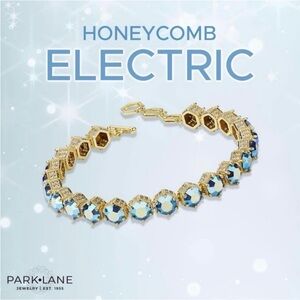 Park Lane Gold and Blue Honeycomb Bracelet